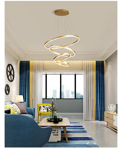 Mordern Minimalist Hign-end LED Pendant Lights Designer Circle Chandelier Home Rooms Decoration for Hall Living Lamping Fixtures