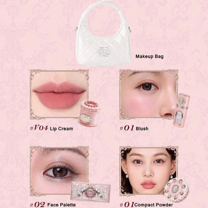 Flower Knows Strawberry Cupid Professional Makeup Set For Women Full Kit Gift Box Eyeshadow Lip Cream Blush Compact Powder Sets