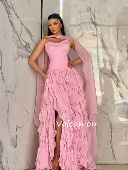Customized High Quality Jersey Pleat A-line Strapless Long Dresses Bespoke Occasion Modern Style Exquisite