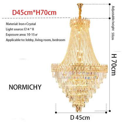 Nordic Modern Crystal Chandelier Wedding Hall Villa Hotel Hall Living Room Home Decoration Ceiling Light Luxurious Pendent Lamp