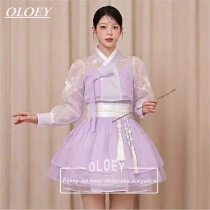 OLOEY Customized Hanbok 2026 Short Korea Performance Prom Dresses Wedding Photo Shoot Mini Reception Gown Party Dress