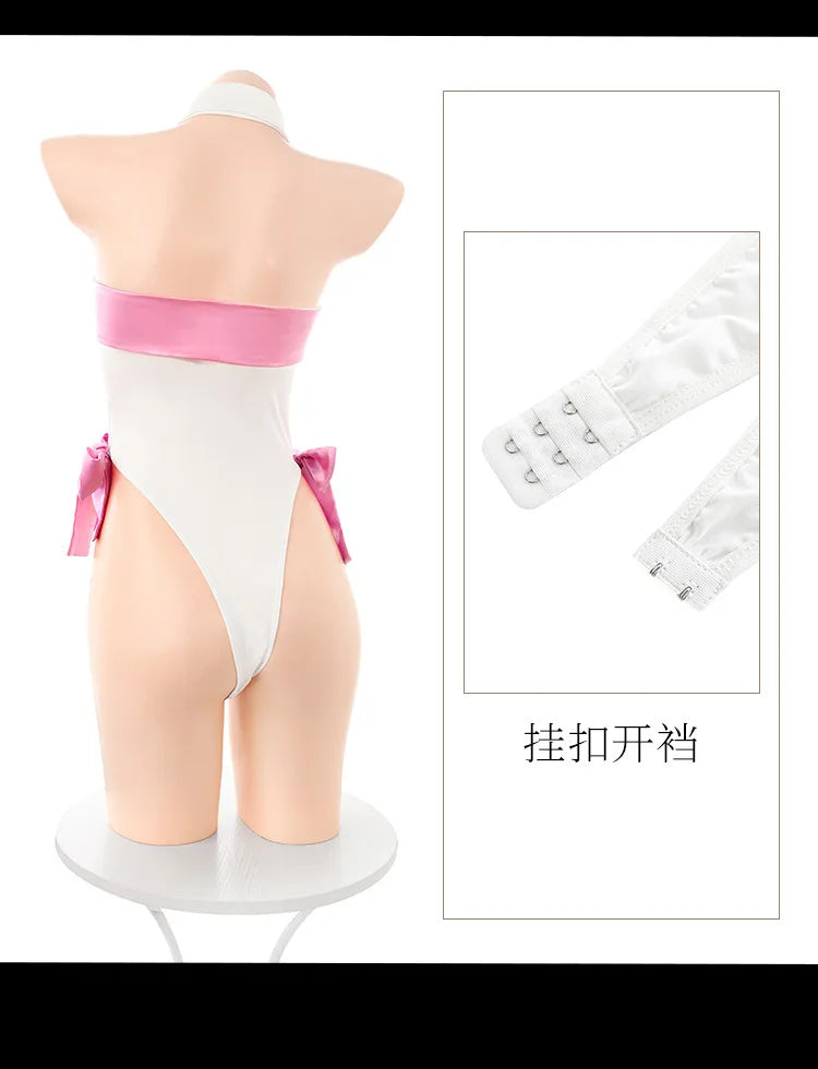 Sexy Lingerie Cat Girl Three-Point Uniform Roleplay Charming Perspective Jumpsuit Passion Set Devil Hollow Out Bodysuit Cosplay