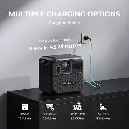 【Brand New】BLUETTI AC180 1152Wh 1800W Portable Power Station 2700W Surge LiFePO4 Pure Sine Wave 45 Mins Fast Charging Four Ways Recharge APP Control Energy Storage for Camping RV Van Life Home Emergency Blackout Off Grid