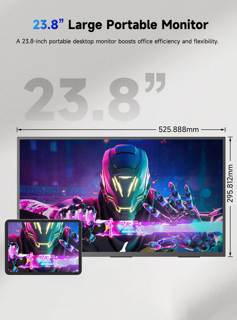 UPERFECT UColor T3 UHD 23.8" 4K PC Monitor HDR Computer Display With LS Stand VESA USB C For Laptop PC MAC Extend Second Screen