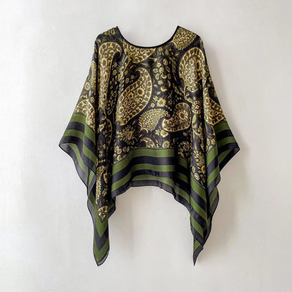 Women's Satin Silk Scarf Multi-Way Wrap, UPF 50+ Sun Veil & Beach Pareo, Lightweight Cover-Up Shawl