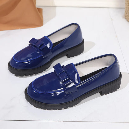 European and American Luxury Womens Leather Shoes Autumn New Outdoor Leisure Loafers Fashion Lacquer Leather Women's Shoes
