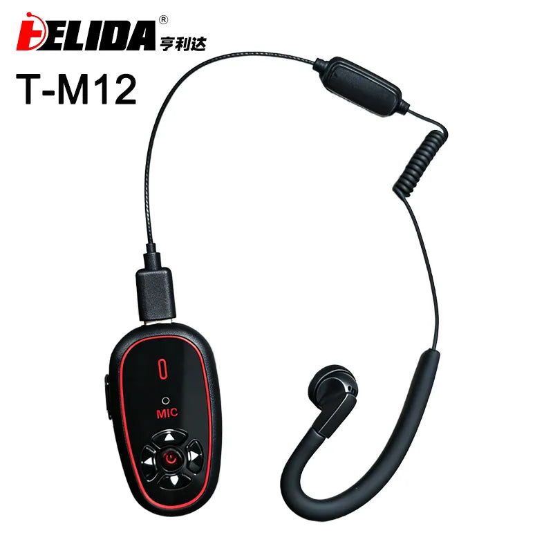 1PC Super Mini Walkie Talkies with Headset AI Voice Control Upgraded Versio Hands-Free  Charging 16Channels for Restaurant Hotel