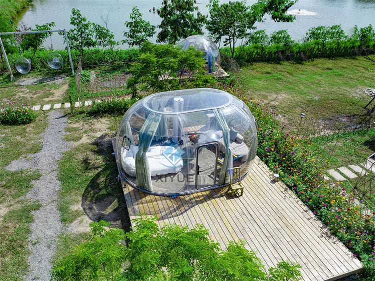 XIYUE Villa Garden Wind Resistance Pc Polycarbonate Planetarium Dome Tent Modular Domes Tent for Resorts Camping Geodesic Dome