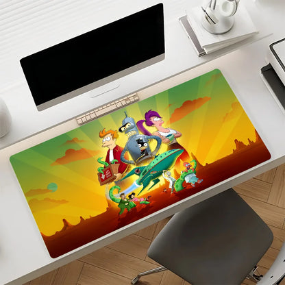 Cartoon F-Futurama-S Mouse Pad Non-slip Rubber Gamer Balance Computer Mat Decoracion Deskmat Laptop Office Large