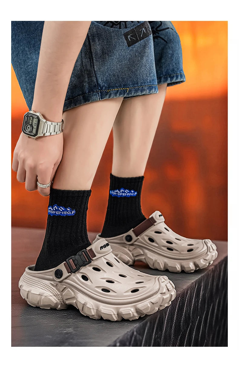 Summer Casual Sandals Men Outdoor Slippers Flat Mens Flip-flop Lightweight Beach Shoes Indoor Home Anti-slip Bathroom Slides