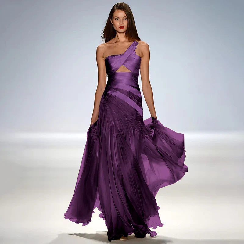 Gorgeous Strapless Sleeveless Elegant Women Prom Gown Floor Length A Line Tullle Backless Evening Dress
