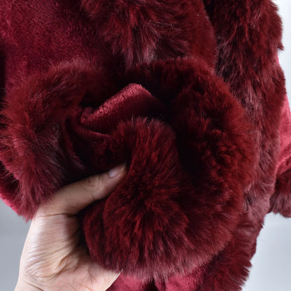 Winter New Fashion Warm Sleeve Plush Cape Cape Large Loose Bat Sleeve Plush Coat Cardigan Women