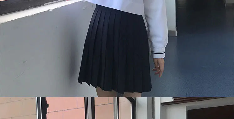 JK Uniform Full Set Basic Spring Shore Gold Two Long-sleeved Japanese Soft Girl Student College Style Sailor Suit