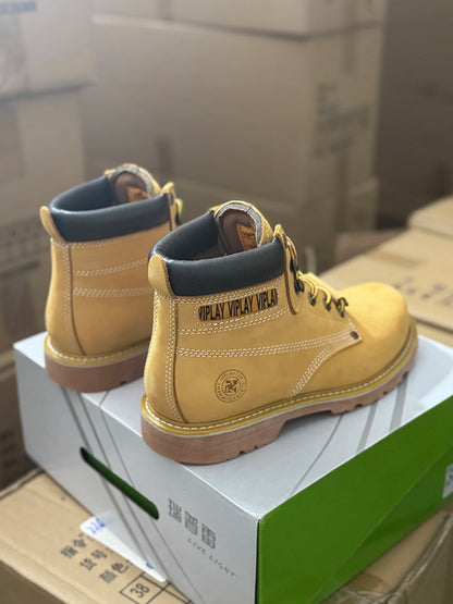 Waterproof Men's Boots Outdoor Hiking Work Boots Breathable Mountain Climbing Shoes Leather Workwear Footwear for Men