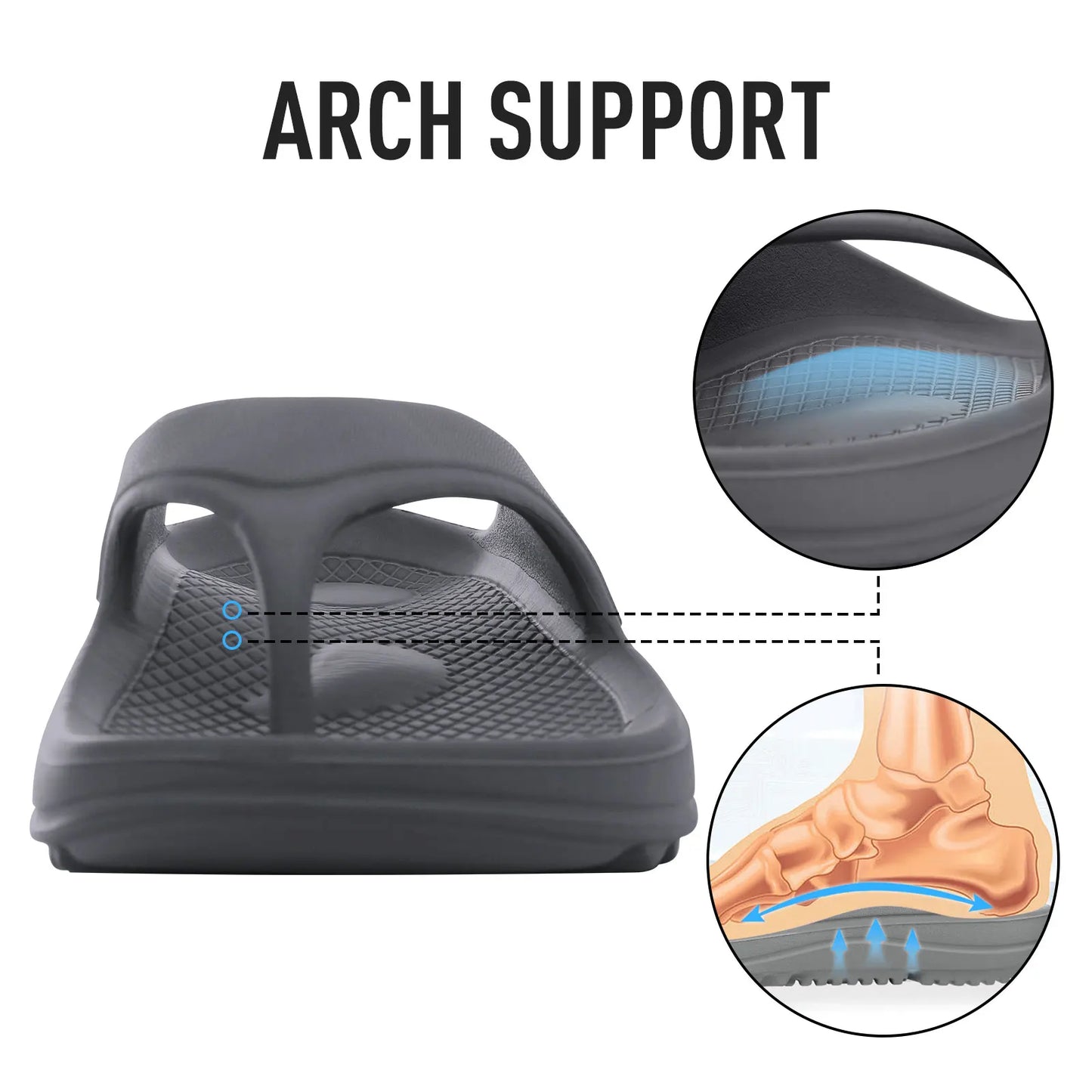 Shevalues Men's Orthopedic Sandals Fashion Couples Beach Flip Flop Summer Outdoor Soft Sandals With Arch Support Bathroom Slides