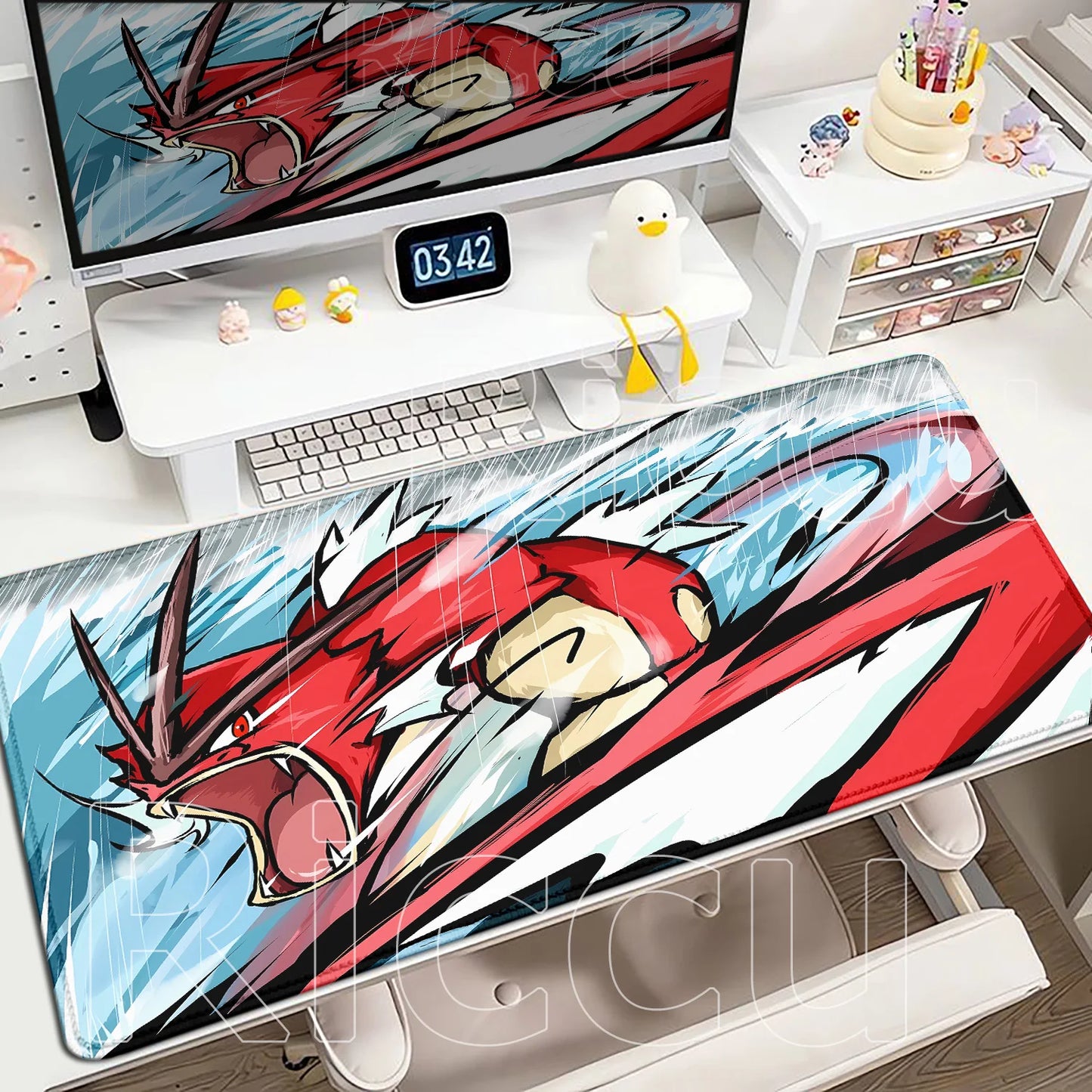 Gaming Anime P-Pokemons Gyarados Mousepad Large Non-slip Rubber Mouse Pad Gamer XXL 900x400mm Pc Keyboard Desk Mouse Mat Carpet