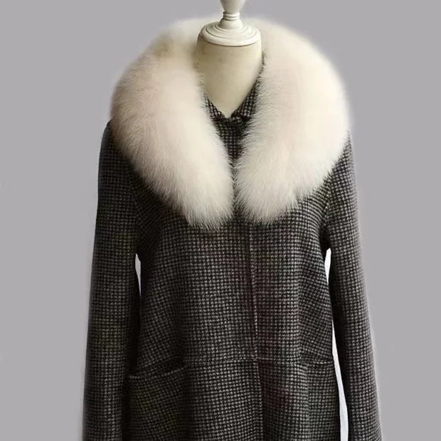 Winter Real Fox Fur Collar Woman Furry Natural Raccoon Fur Scarf Shawls Luxury Neck Warmer Wraps For Coat Fur Scarves Large Size
