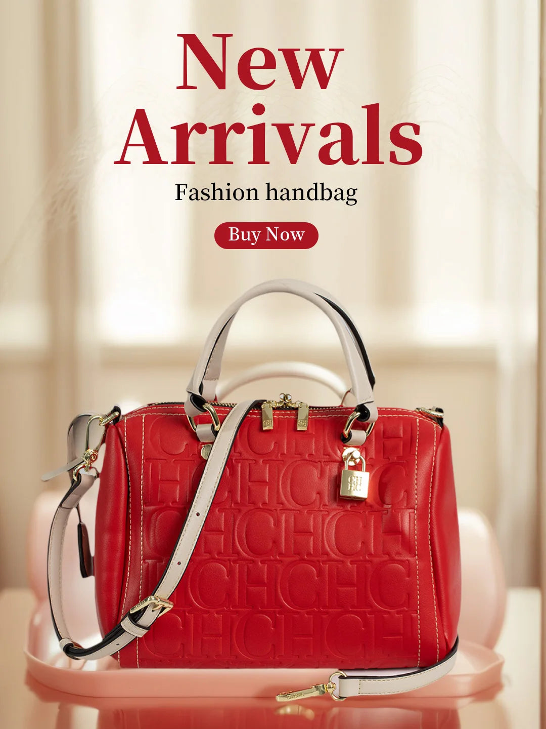 CH Women Handbag Luxury Monogram Embossed Top Handle Bag Shoulder Crossbody Bags For Ladies 2026 Designer High Quality Tote