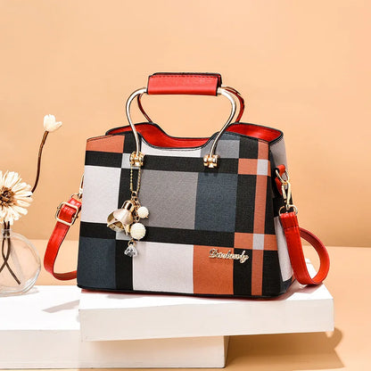Luxury Design Messenger Bags Women PU Leather Purse and Handbags for Women Vintage Plaid Ladies Travel Crossbody Shoulder Bag