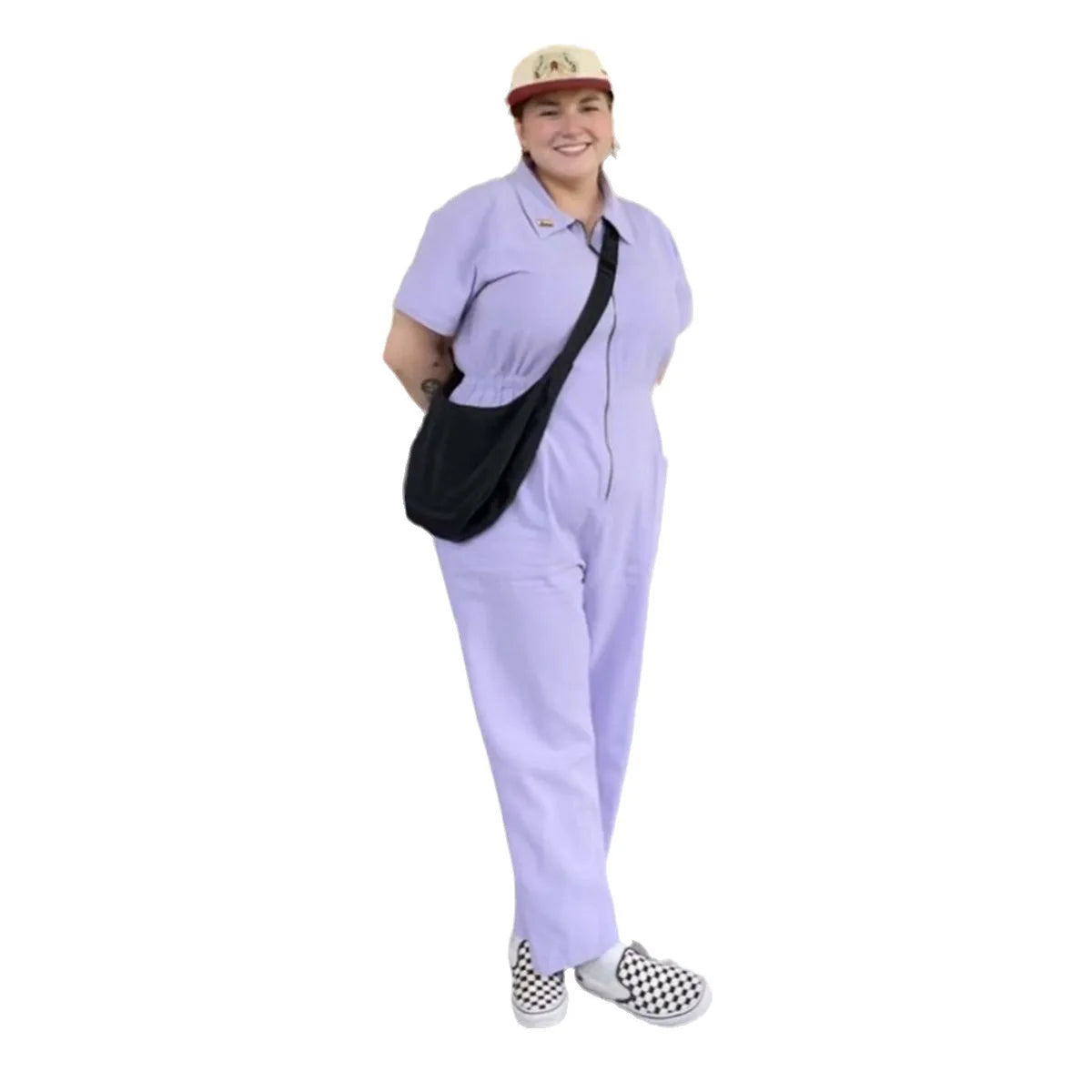 Summer Pocket Zipper Jumpsuit Women Fashion Pure Color Short Sleeve Jumpsuits For Women 2025 Casual One Piece Sets White