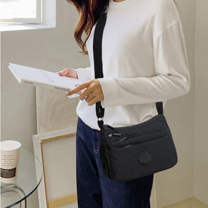 Fashionable Women's Crossbody Bag, Casual Nylon Shoulder Purse with Multiple Pockets, Available in Multiple Colors