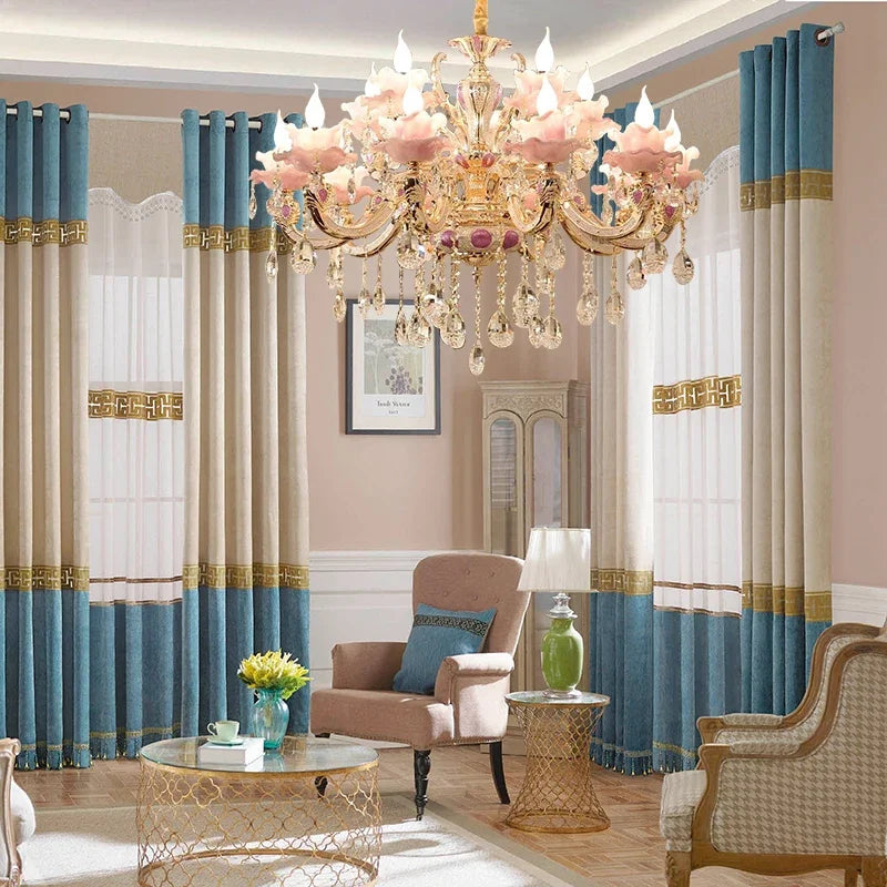 Zinc Alloy Crystal Chandelier Modern Living Room Decoration  Lighting European Restaurant Bedroom Candle  Lamps