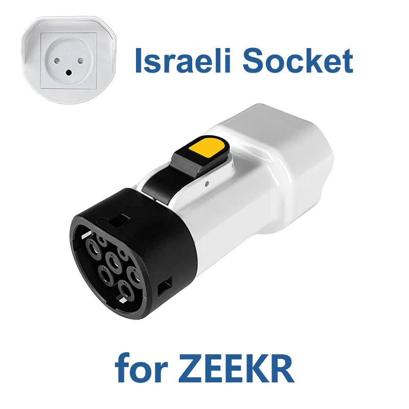 Type2 V2L Discharger Adapter Israel Socket Electric Vehicle Discharge for BYD Atto 3 MG Jaecoo J7 Geely Starray XPENG G6