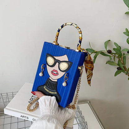 Evening Bags for Women 2023 New Fashionable Leather Shoulder Bag Woman Hard High Quality Hip Hop Party Luxury Designer Handbag