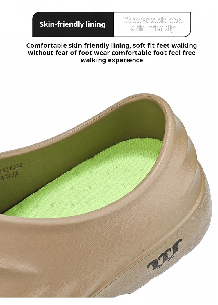 Summer Chef Shoes Anti Slip and Oil Proof Work Shoes Lazy Slippers Casual Trendy Slipper One Step Fashion Garden Shoes For Beach
