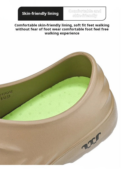Summer Chef Shoes Anti Slip and Oil Proof Work Shoes Lazy Slippers Casual Trendy Slipper One Step Fashion Garden Shoes For Beach