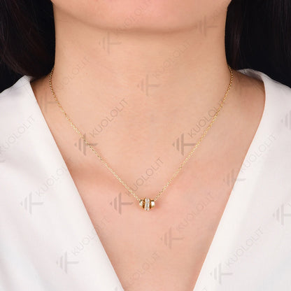 Kuololit Moissanite Necklaces for Women Solid 10K 14K 18K 925 Sliver Asscher Pendant with Chain for Engagement Christmas Gifts