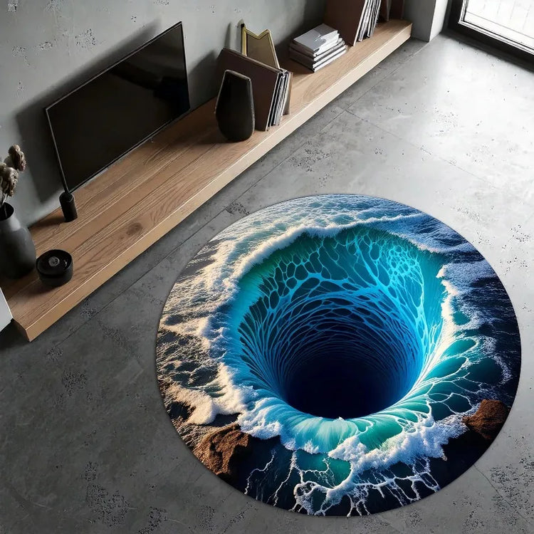 3D Vortex Rug Illusion Rug Optical Illusion Round Carpet Popular Rug Home Decor Living Room Rugs Cool Mat Housewarming Gift