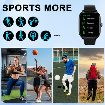 Sports Smartwatch For Women and Men HD Screen Phone Call Music Message Preview Weather Smart Watches Compatible with Android iOS