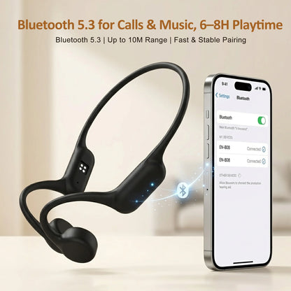 Open-Ear Bone Conduction Hearing Bluetooth Headphones for Deaf Multi-Channel Rechargeable Hearing Aids Headset Noise Reduction