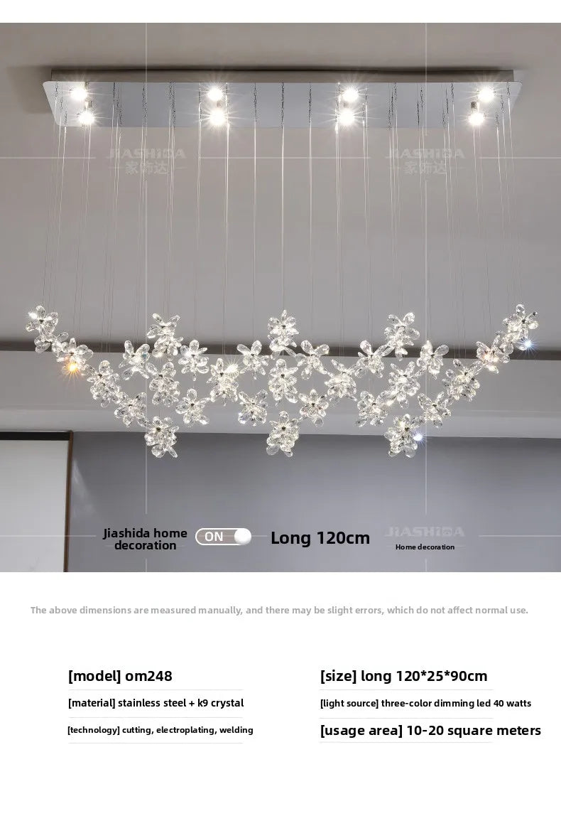 French Crystal Dining ChandelierFo Home Use Restaurant Lamp Luxurious And Modern Café Bar Counter Dining Table And Ceiling Light