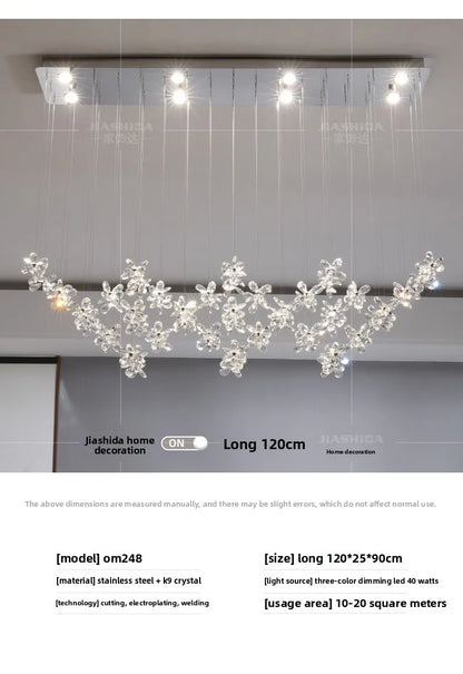 French Crystal Dining ChandelierFo Home Use Restaurant Lamp Luxurious And Modern Café Bar Counter Dining Table And Ceiling Light