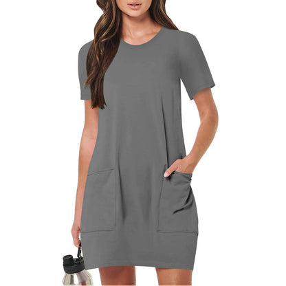 Women's Elegant Dresses Fashionable Solid Color Dress Casual Holiday Sports Short Dresses Long One-Piece Dress Gown vestidos