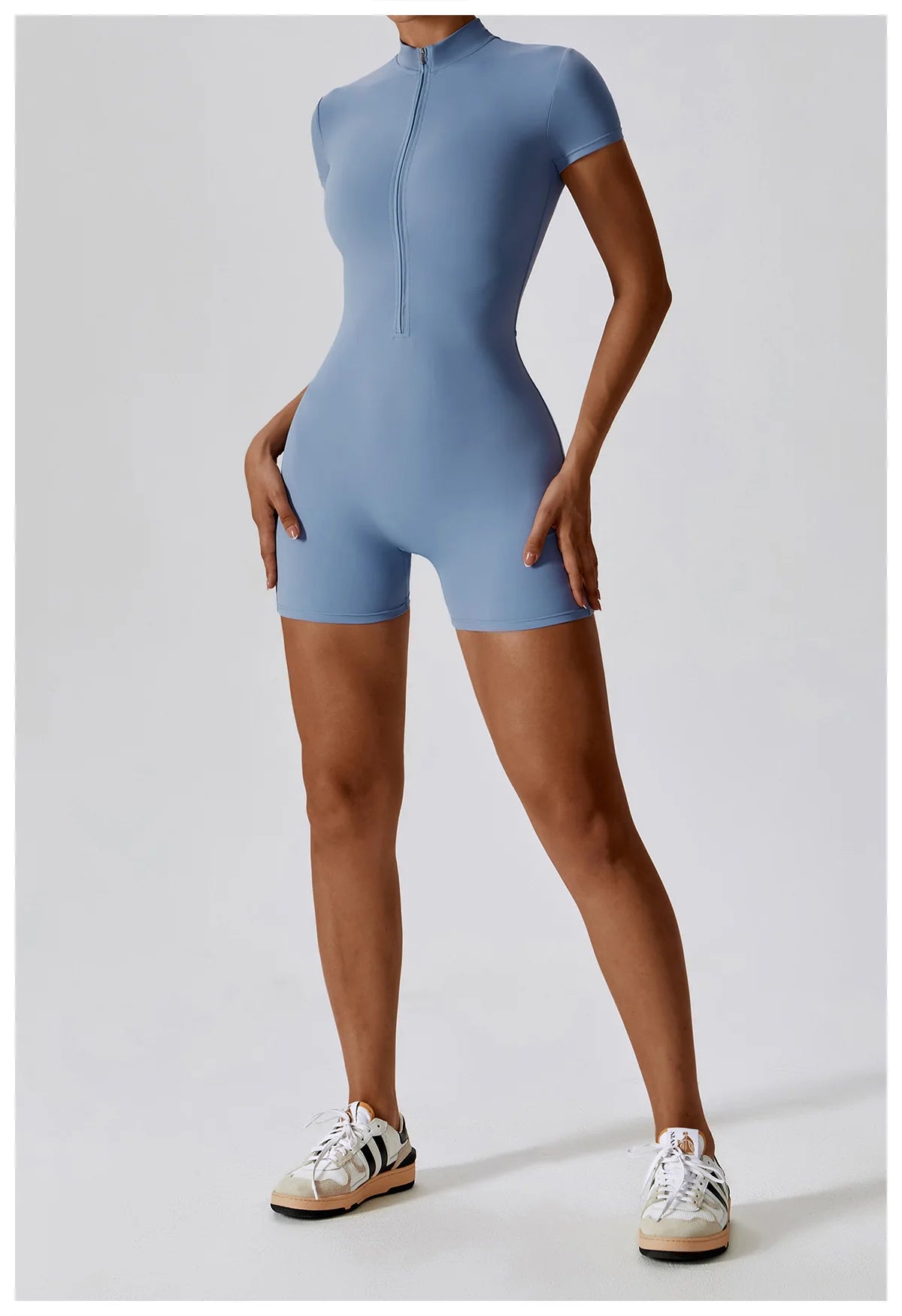 Yoga Boilersuit Long Sleeved Women's Sportswear Gym Zipper Jumpsuits Workout High-intensity Fitness One-piece Skin-tight Garment