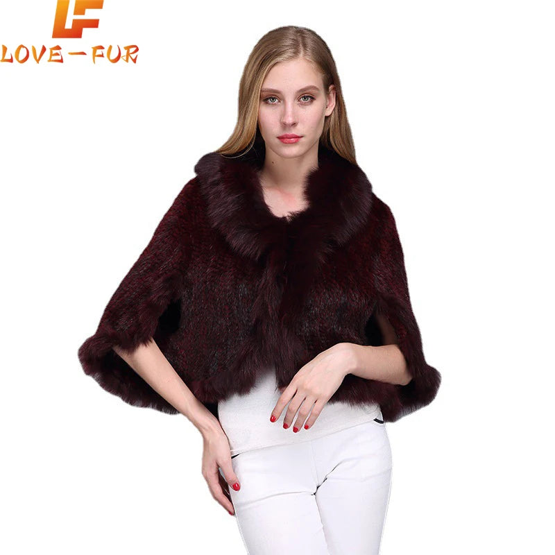2026 New Real Natural Mink Fur Pashmina Women Fashion Knitted Mink Fur Scarf Lady Real Mink Fur And Fox Fur Collar Poncho Shawl