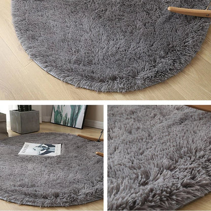 New Fluffy Wool Rug Living Room Carpets Faux Fur Round Mat Kids Room Long Plush Rugs Home Bedroom Decor Shaggy Carpet