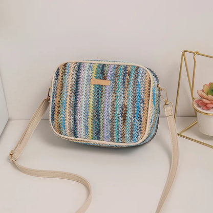Trendy Ladies Bags, Fashionable and Artistic Weaving, Multi-color Straw Woven Bags, Ethnic Style Crossbody Bags, Women's Bags