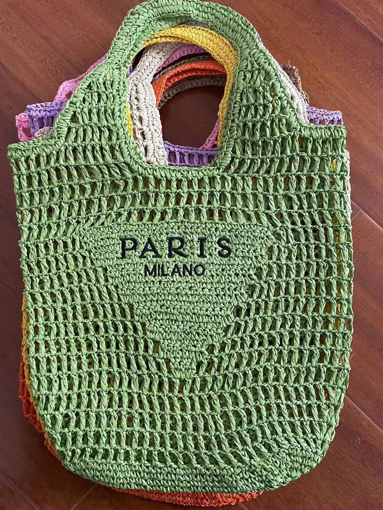 2024 Luxury Design Women Plaited Raffia Straw Bag Large Capacity Casual Tote Handbag Hollow Summer Beach Vacation Shoulder Bag