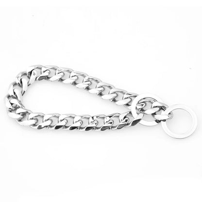 Heavy Duty 19mm Stainless Steel Dog Choke Chain Collar Pet Necklace Sliver 18K Gold Dog Cuban Link for Pit Bull Mastiff Bulldog