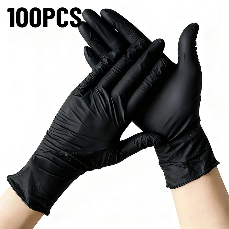 20/50/100PCS Black Nitrile Waterproof Gloves Dish Washing Kitchen Household Gloves Dog Wash Glove For Food Working Gloves
