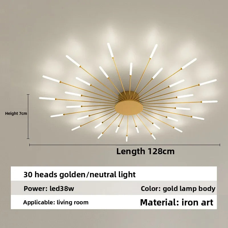 Minimalist LED Ceiling Lamp, Elegant Swirl Firework Design for Living Room, Bedroom, Dining Room