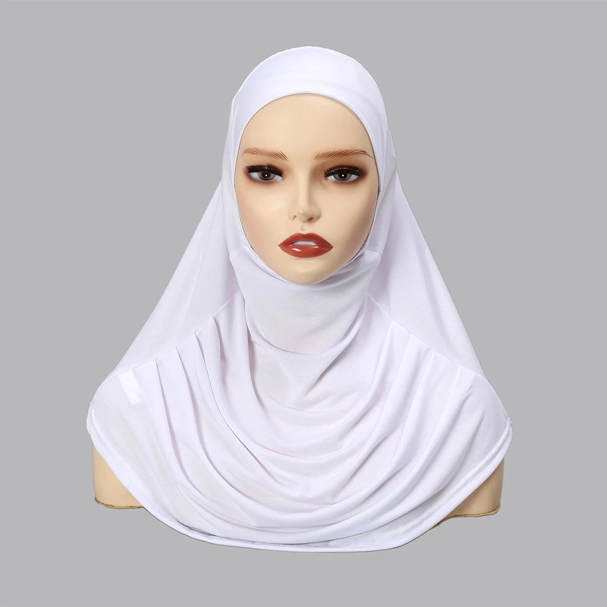 New Ready To Go Wear Instant Hijab for Women Solid Color Hemp Headscarf Neck Cover Sports Hijabs Pinless Islam Shawls and Wraps