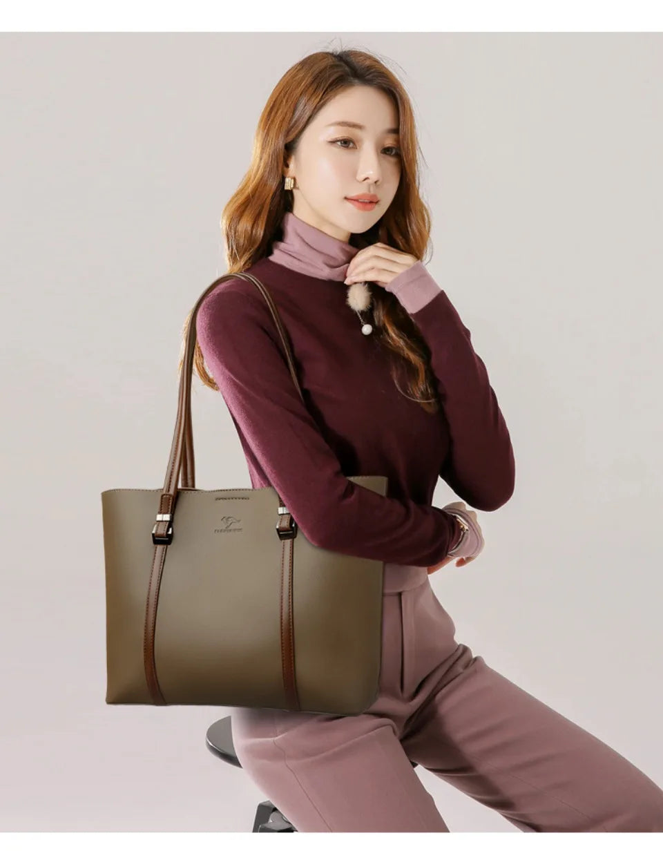 Large Capacity Shopping Bag for Daily Commuting Hand Bags Luxury Shoulder Bags High Quality Pu Leather Hnadbags Caual Tote Sac