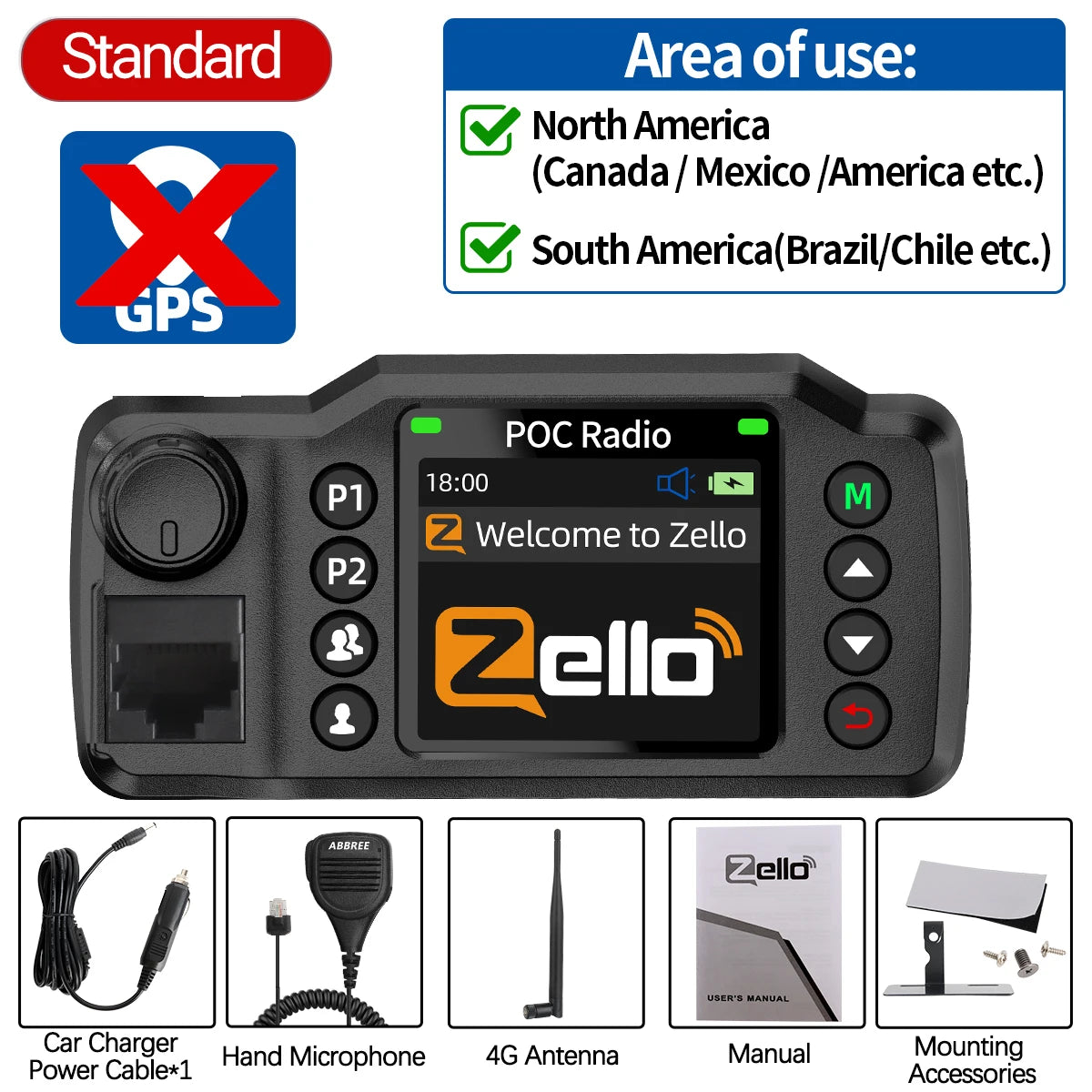 ABBREE GP-8900 PLUS Global POC Network Mini Mobile Radio Zello GPS Android Bluetooth WiFi Unlimited distance 4G/3G/2G Car Radio