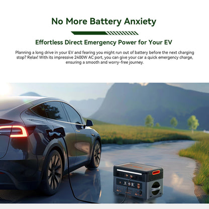 OSCAL Solar Generator 2048Wh LiFePO4 Portable Power Station 2400W 4800W Peak UPS Power Supply App Control Ultra Quiet for Home Emergency Camping RV Travel