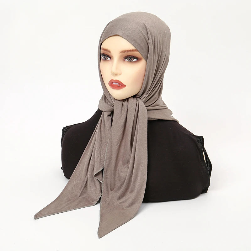 New Triangle Jersey Hijab Scarf For Women Muslim Shawls Headscarf Wraps Solid Color Scarves Head Wrap Islamic Turban Headband